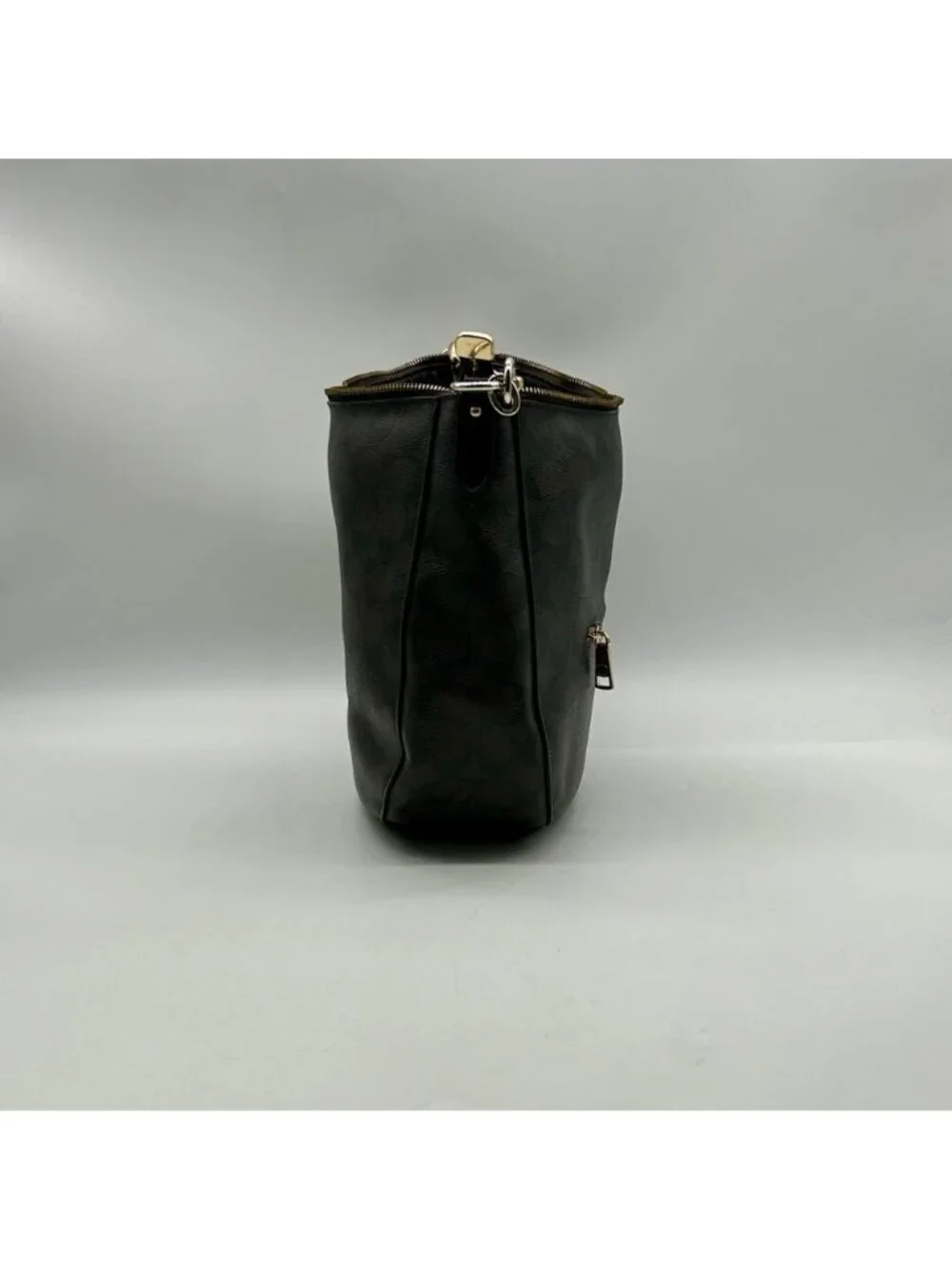 Coach Brown Signature Coated Canvas Hobo Shoulder Bag